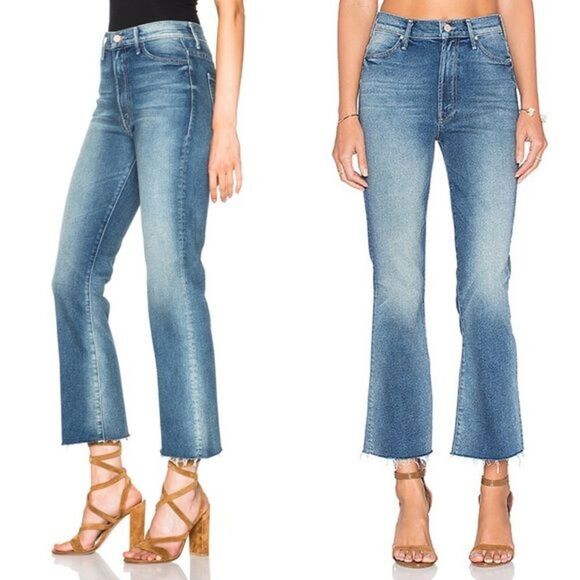 Mother Denim Hustler Ankle Fray Flare Jeans in Smoke Em' Size 26 - Picture 2 of 10